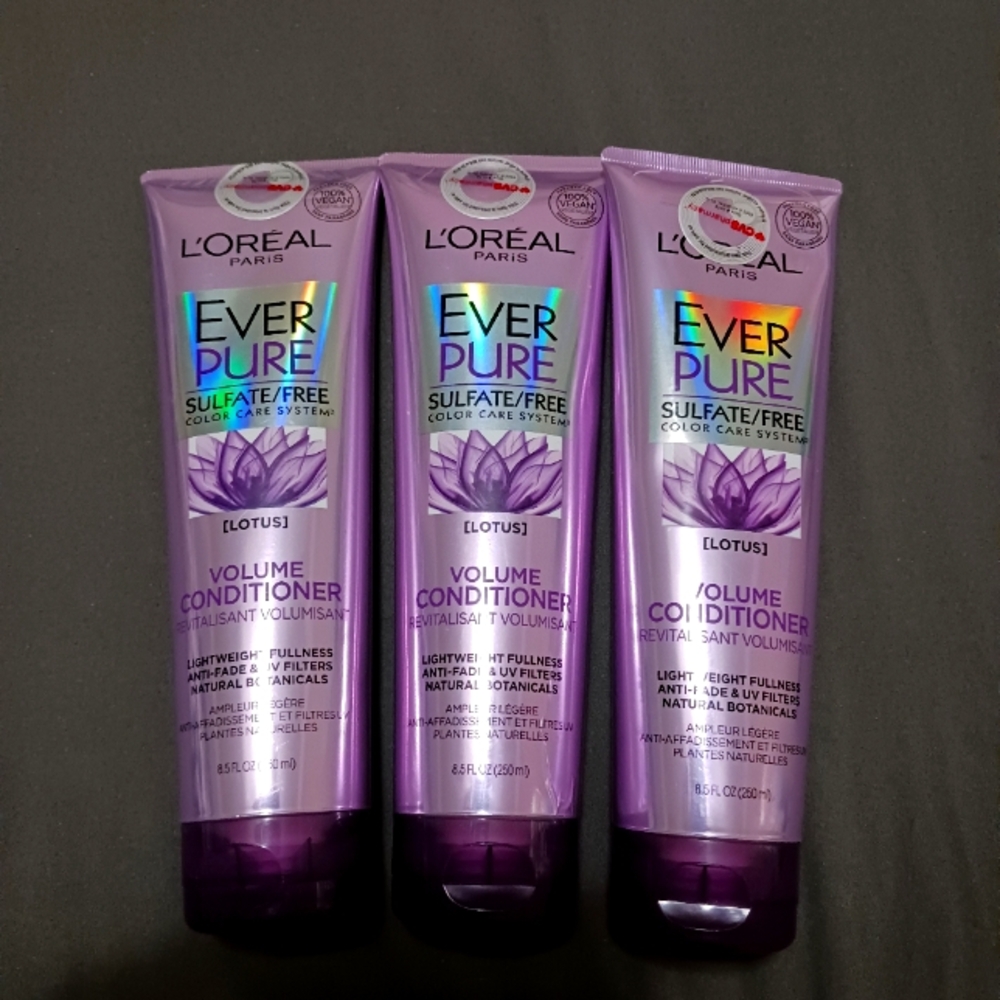 L'Oreal EverPure Purple Volume Conditioner Lot Of 3